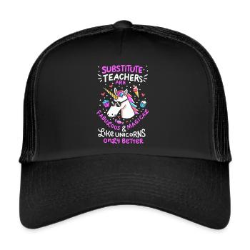 Professeur d’échange Enseignant suppléant École Einhorn - Casquette trucker  - noir/noir - Devant