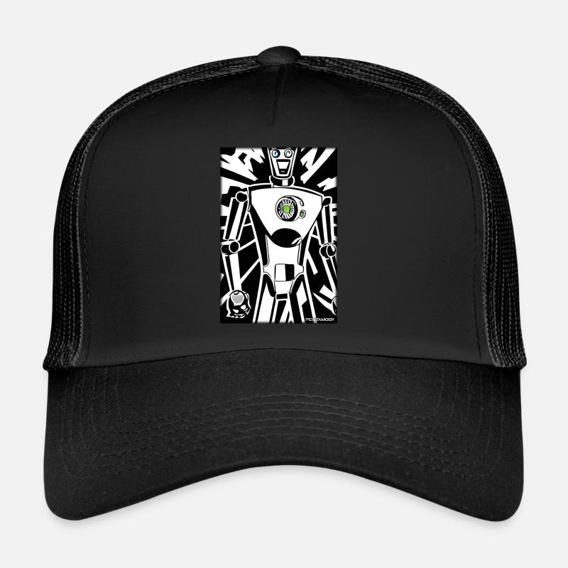 Roboter Comic Zukunft Cyborg Maschine Technik Trucker Cap