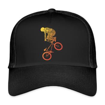BMX Fahrrad Stunts Radfahrer Tricks BMX - Trucker Cap - Schwarz/Schwarz - Vorne