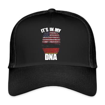 C’est dans mon ADN Un Américain, né - Casquette trucker  - noir/noir - Devant