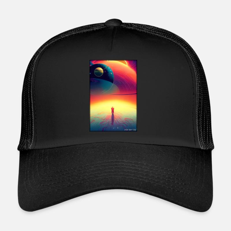 Galaxy Cosmos Universe Solar System Astronaut Trucker Cap