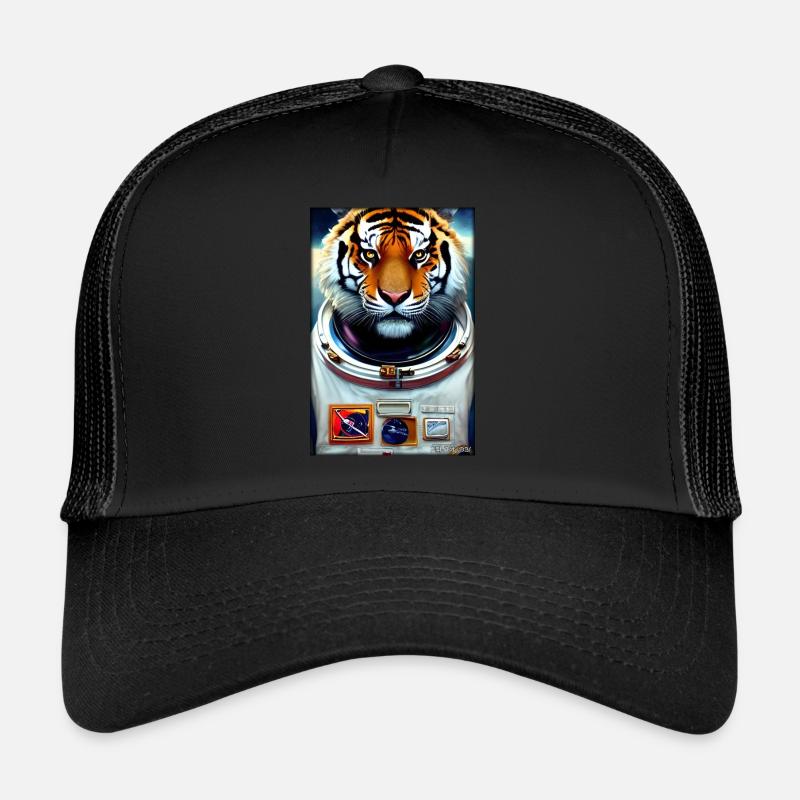 Tiger Big Cat Astronaut Future Sci-Fi Technology Trucker Cap