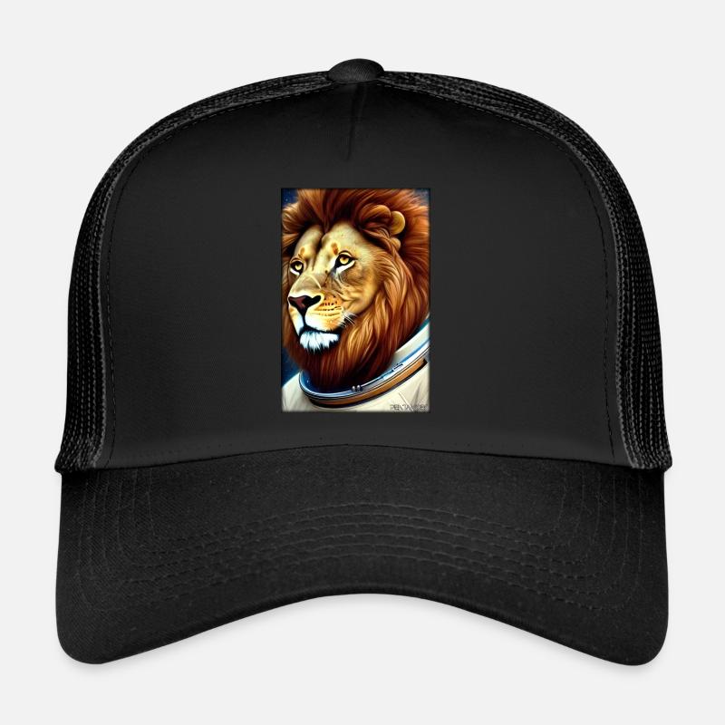 Leo Big Cat Astronaut Future Sci-Fi Technology Trucker Cap