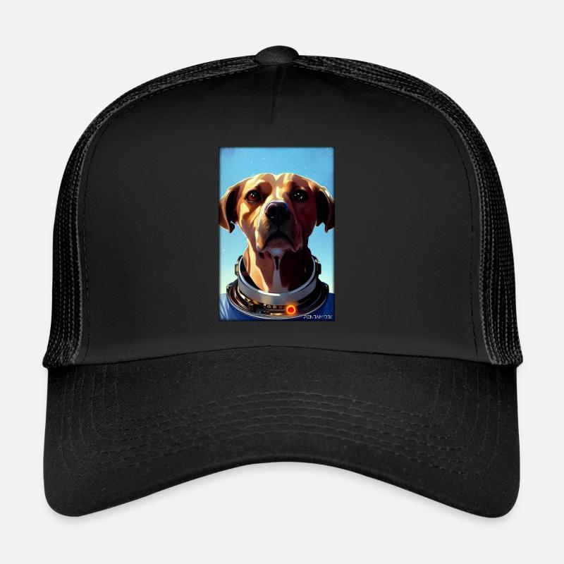 Dog Pet Astronaut Future Sci-Fi Technology Trucker Cap