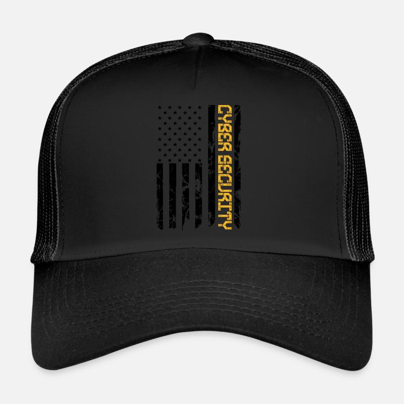 Analyste informatique en cybersécurité certifié DA1 US Flag Casquette trucker 