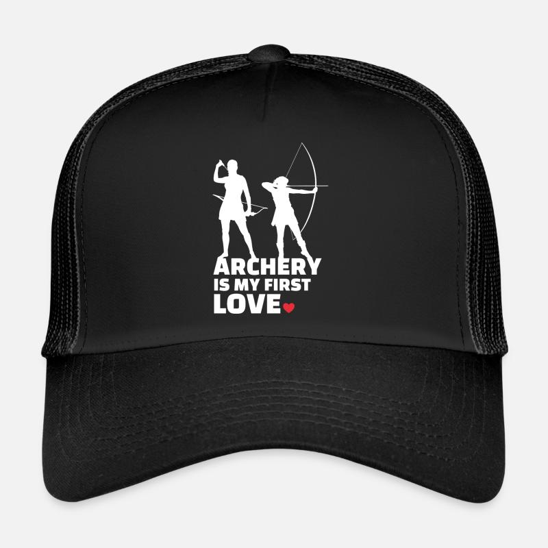 Ich Liebe Bogenschießen Stylish Bogenschießen - Trucker Cap - Schwarz/Schwarz