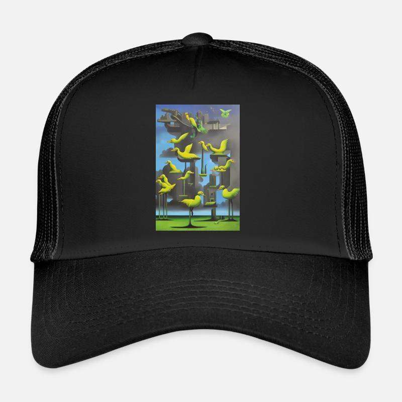 Enten im Baum - Trucker Cap - Schwarz/Schwarz