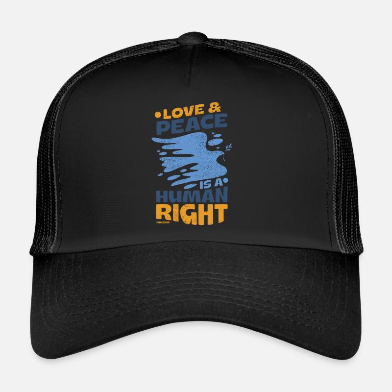 Menschenrechte Frieden - Trucker Cap - Schwarz/Schwarz