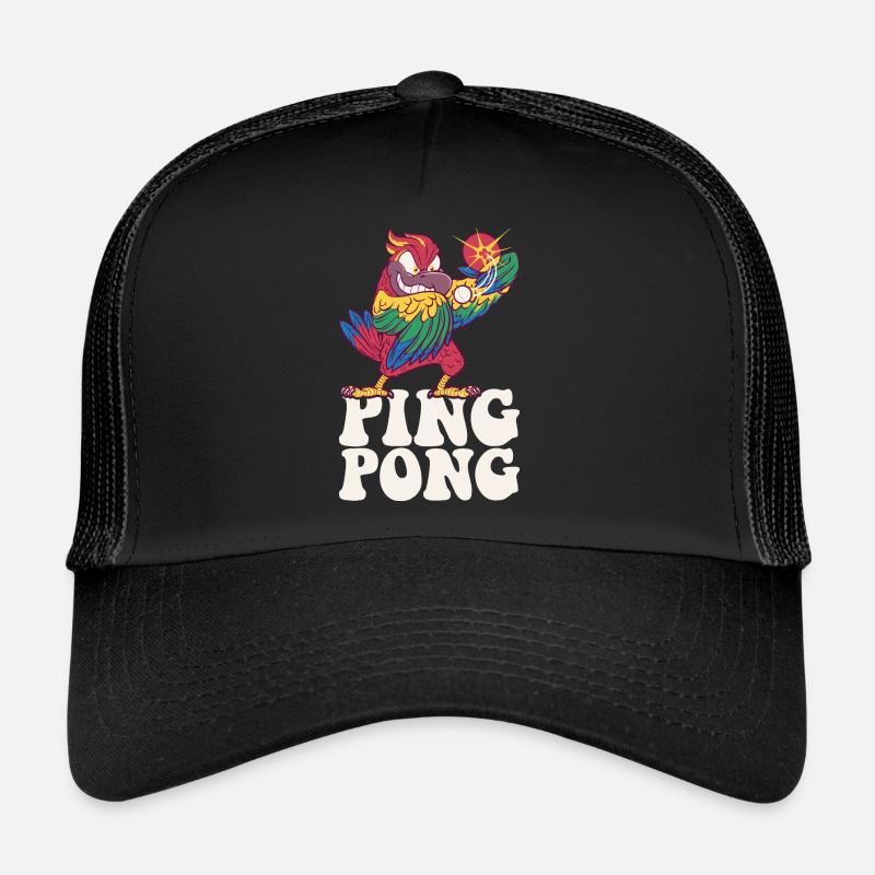 Ping Pong Papagei Outfit Table Tennis Vogel Trucker Cap