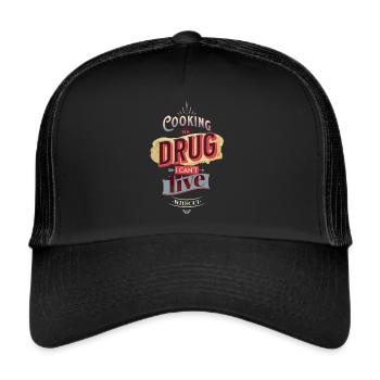 Cuisiner est un Drug Design - Casquette trucker  - noir/noir - Devant