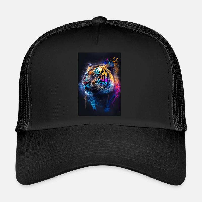 Farbiger Tiger mit Klecksen Trucker Cap