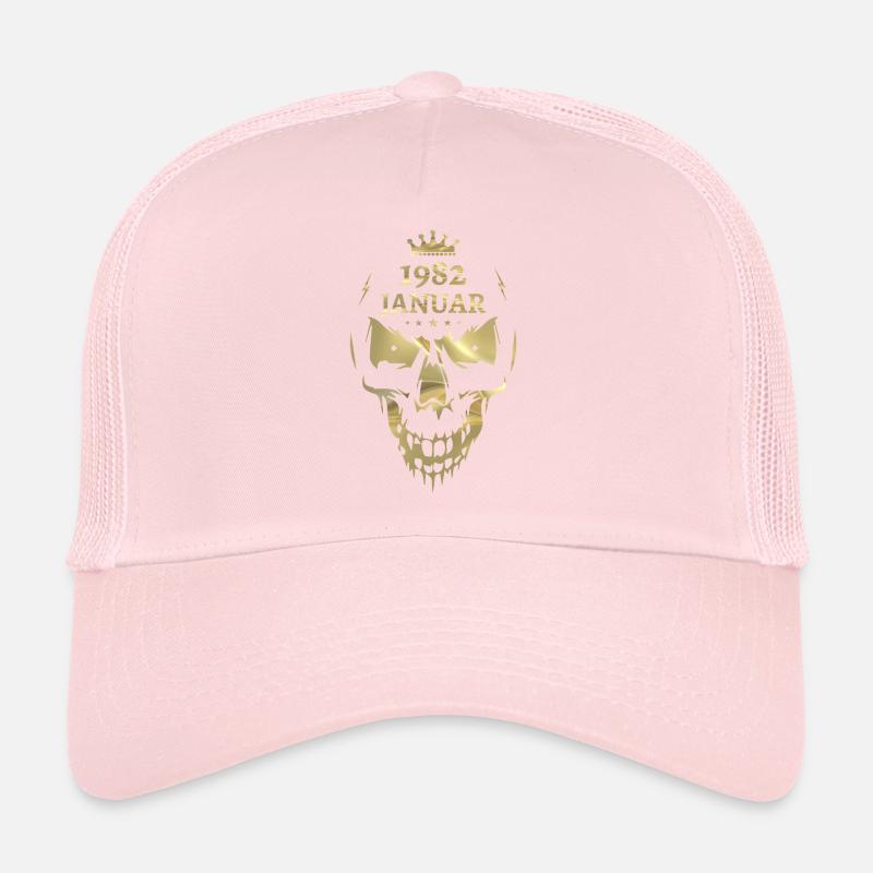 Janvier 1982 Skull Gold Casquette trucker 