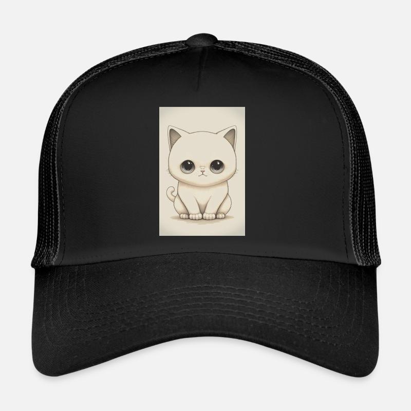 Weißes Kätzchen zeichnen Trucker Cap