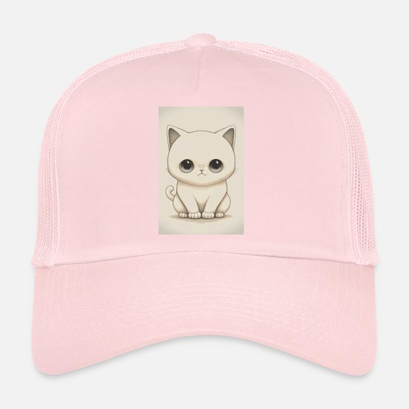Dessin chaton blanc Casquette trucker 