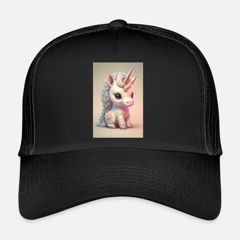 Bébé licorne - Casquette trucker  - noir/noir