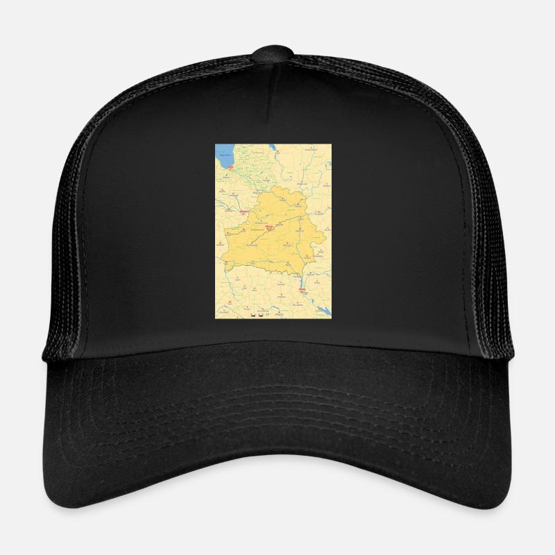 Belarus Karte Weißrussland - Trucker Cap - Schwarz/Schwarz