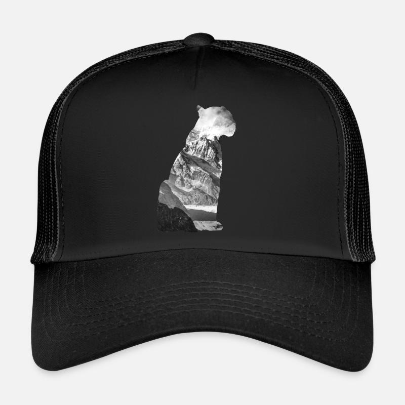 Schneeleopard - Trucker Cap - Schwarz/Schwarz