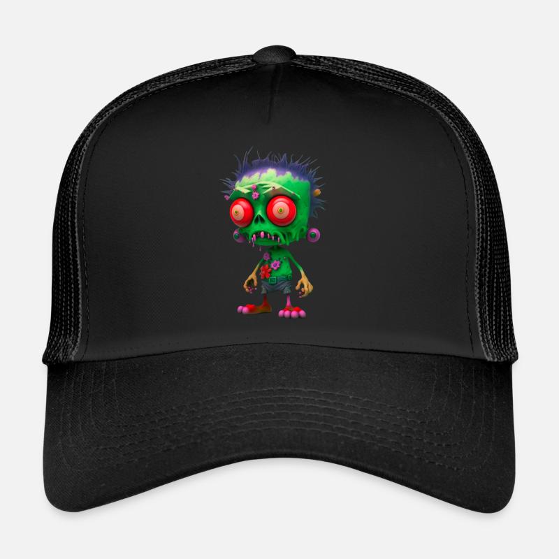 flower colorful zombie Trucker Cap