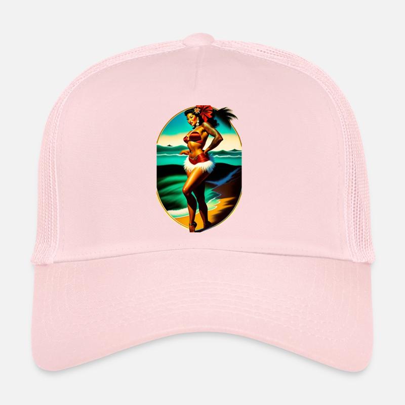 Hula Babe sur la plage Casquette trucker 