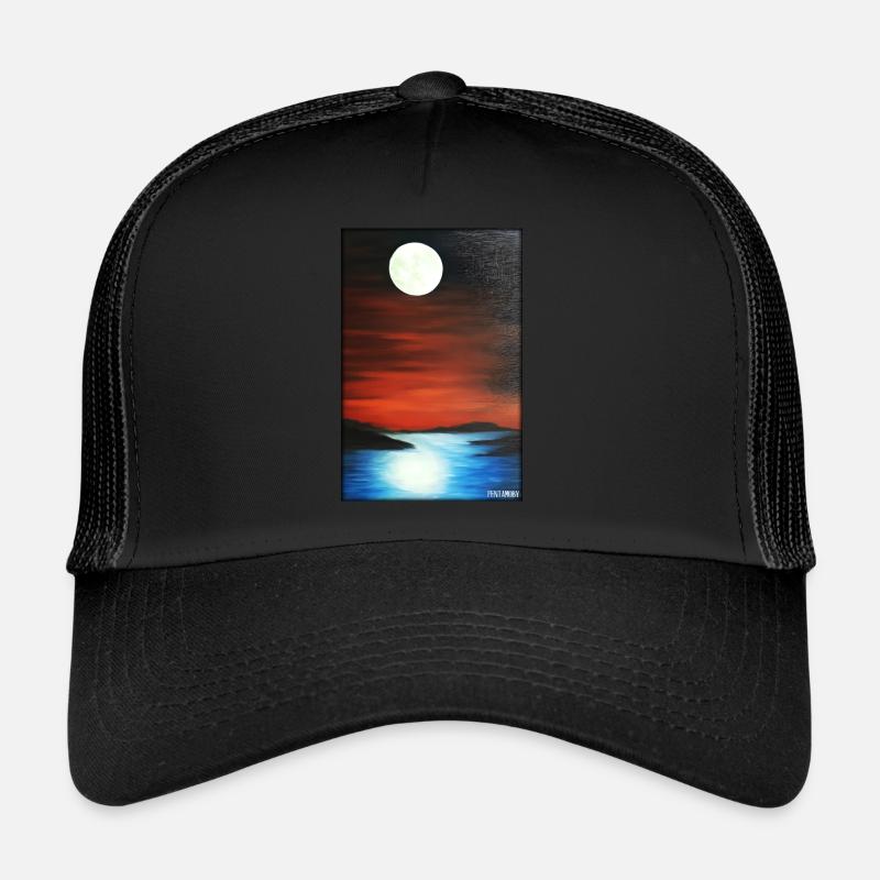 Moon Night Evening Nature Rest Moonlight Full Moon Trucker Cap
