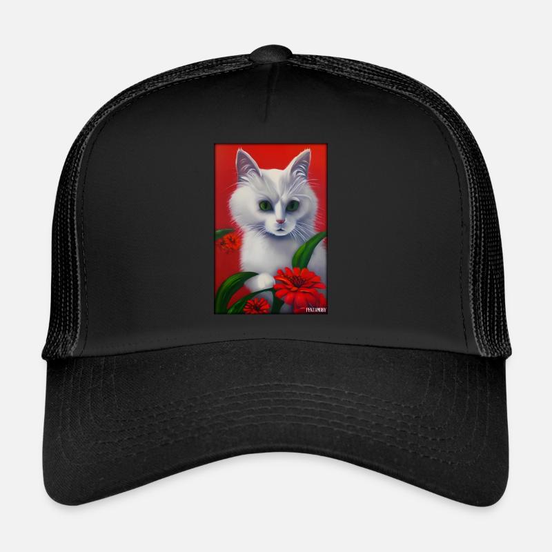 Chat Fleur Nature Fleur Jardin Chat Amour Chat Chat Casquette trucker 