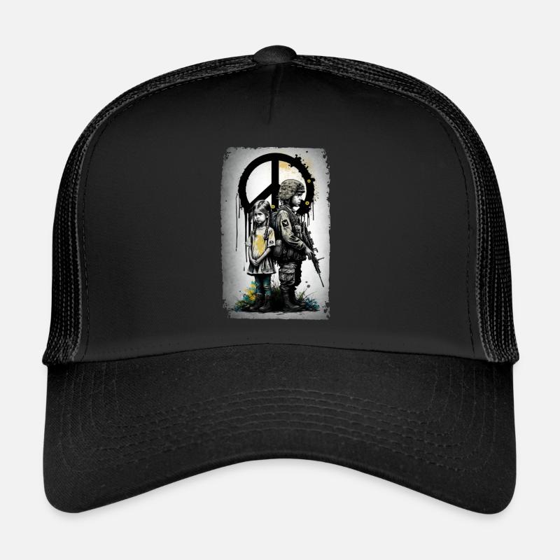 Mädchen und Junge Soldat Krieg Frieden Ukraine Trucker Cap