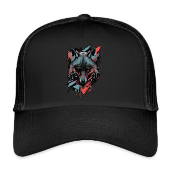 Wolf Cyber Punk Wildlife Animal Pack JGA Wolf Pack - Casquette trucker  - noir/noir - Devant