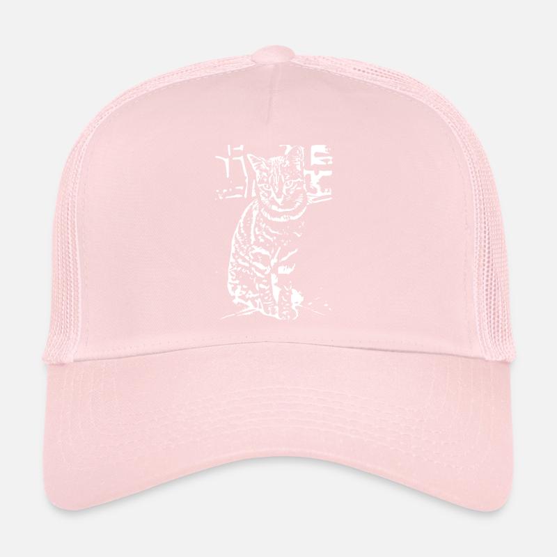 Chat Blanc Blanc Chats Chaton Mignon Cadeau Casquette trucker 