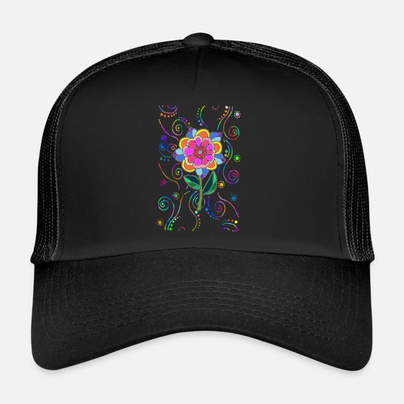 Fleur - Casquette trucker  - noir/noir