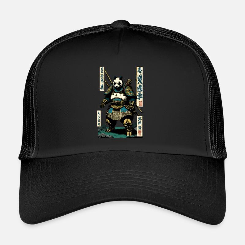 Panda in samurai armor in ukiyo-e style Trucker Cap