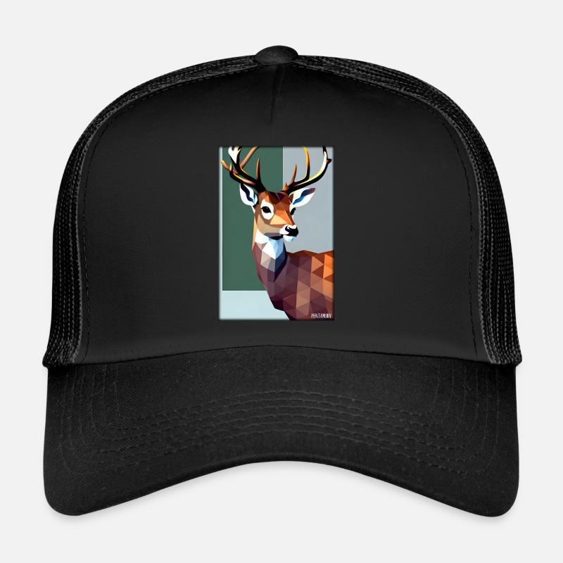 Cerf Polygone Faune sauvage Forêt Nature Bois Casquette trucker 