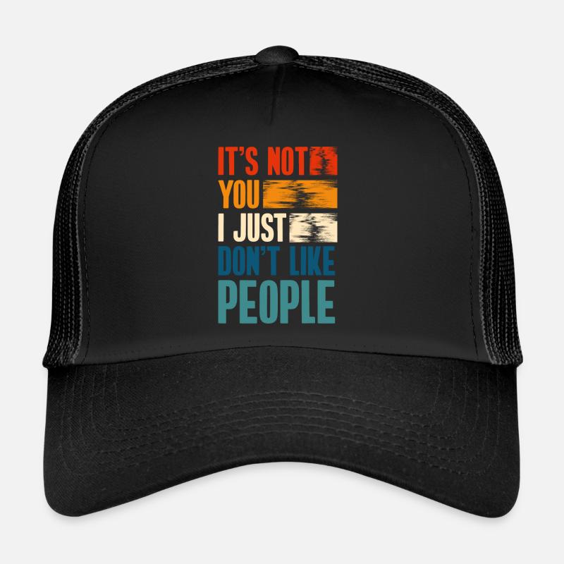 Sarkasmus Menschenmenge Misanthropie Ablehnung - Trucker Cap - Schwarz/Schwarz