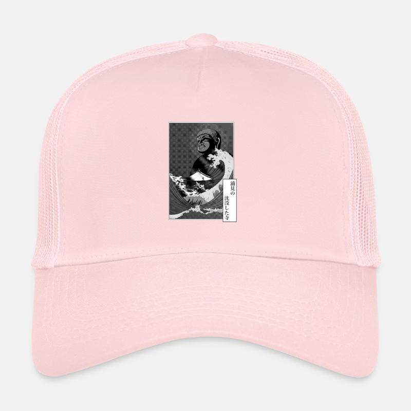 Buddha und Tsunami auf einem Tempel Trucker Cap