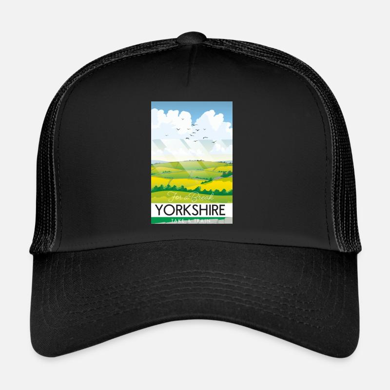 Yorkshire: Machen Sie eine Pause - Trucker Cap - Schwarz/Schwarz