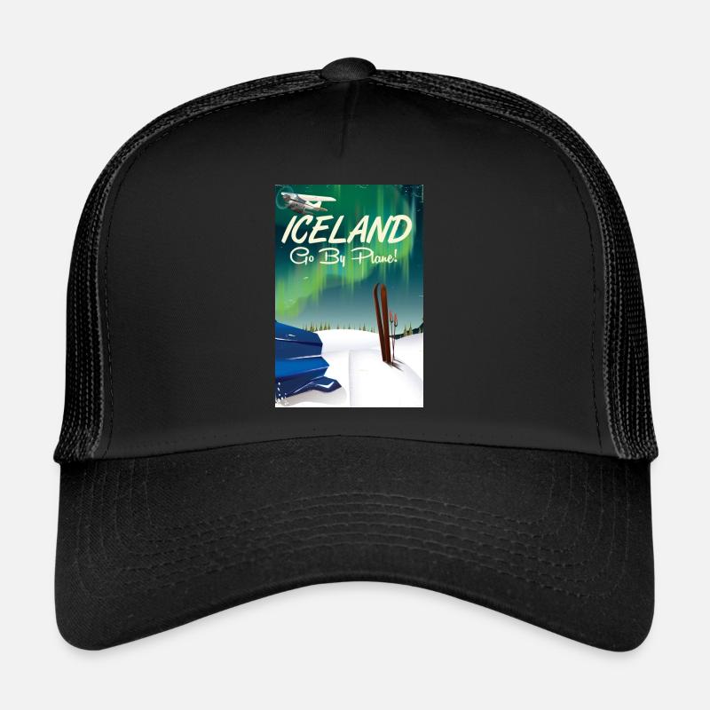 Island Go By Plane Skireiseplakat Trucker Cap