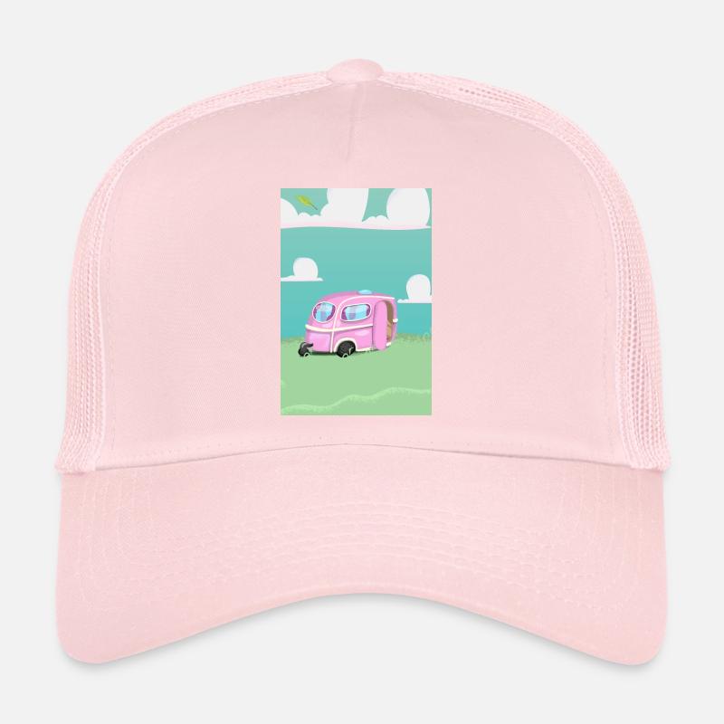 Pink Caravan Karikatur Trucker Cap