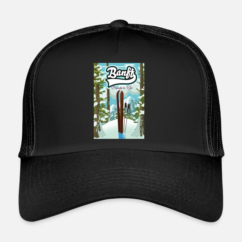 Banff Kanada Reiseplakat - Trucker Cap - Schwarz/Schwarz