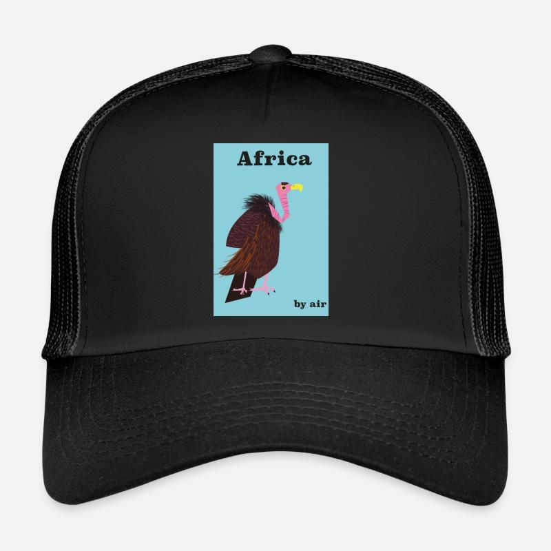 Afrika mit dem Flugzeug Reiseplakat - Trucker Cap - Schwarz/Schwarz