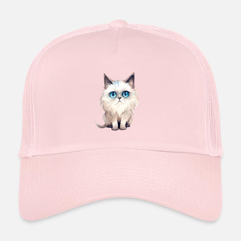 Dessin à l’aquarelle sacrée birmane Casquette trucker 