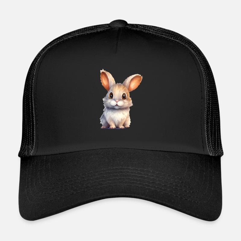 Dessin à l’aquarelle de lapin Casquette trucker 