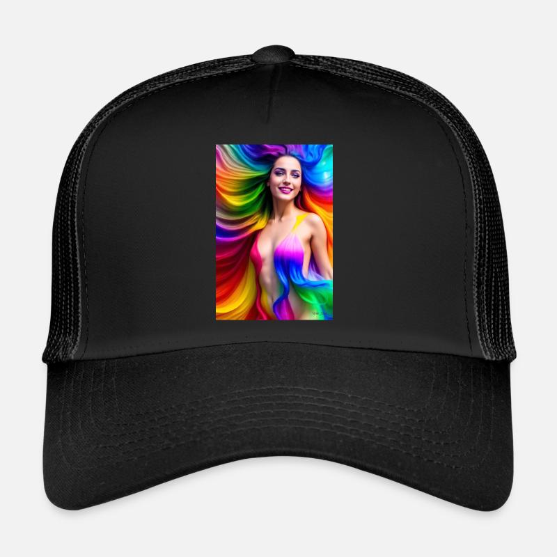 Neon Schönheit 9 - Trucker Cap - Schwarz/Schwarz