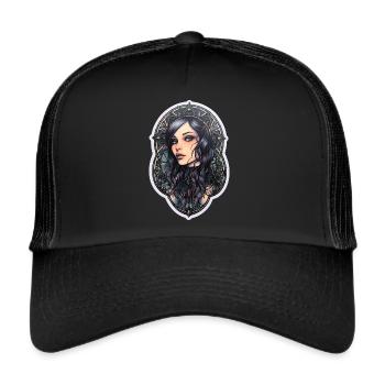 Goth Girl Gothic Mystical Horror Mysterious - Trucker Cap - black/black - Front