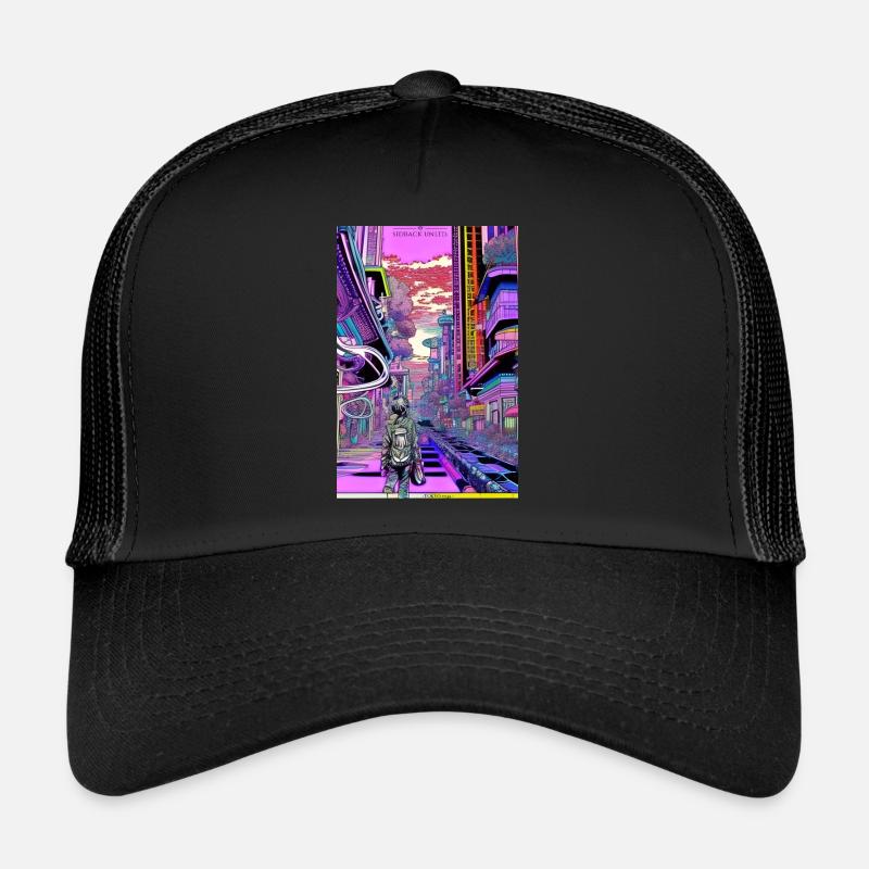 sidback unltd - Neo Tokyo 2245 - Casquette trucker  - noir/noir