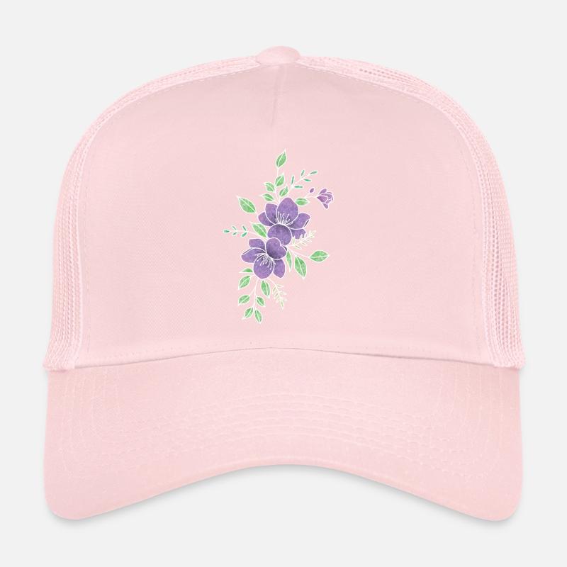 Fleur violette Casquette trucker 