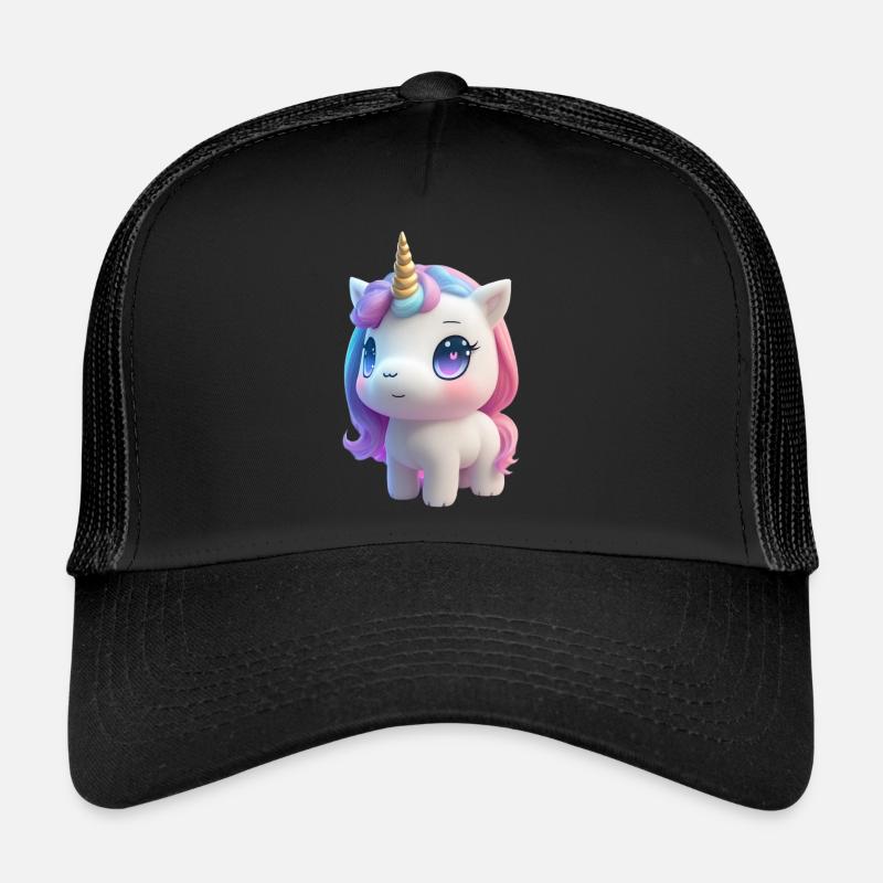 Magisches Einhorn - Trucker Cap - Schwarz/Schwarz