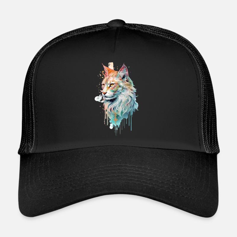 Eye-catching cat - Trucker Cap - black/black