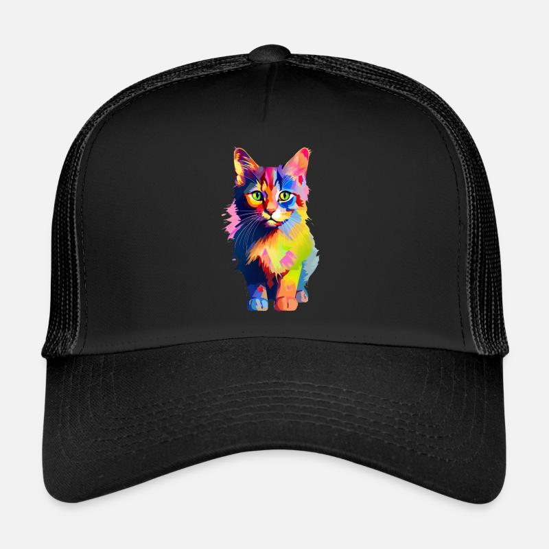 Animal chat coloré Casquette trucker 