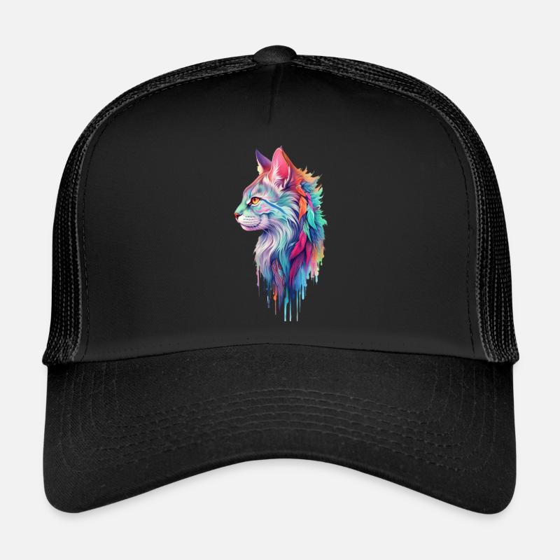 Hippie Cat - Trucker Cap - black/black