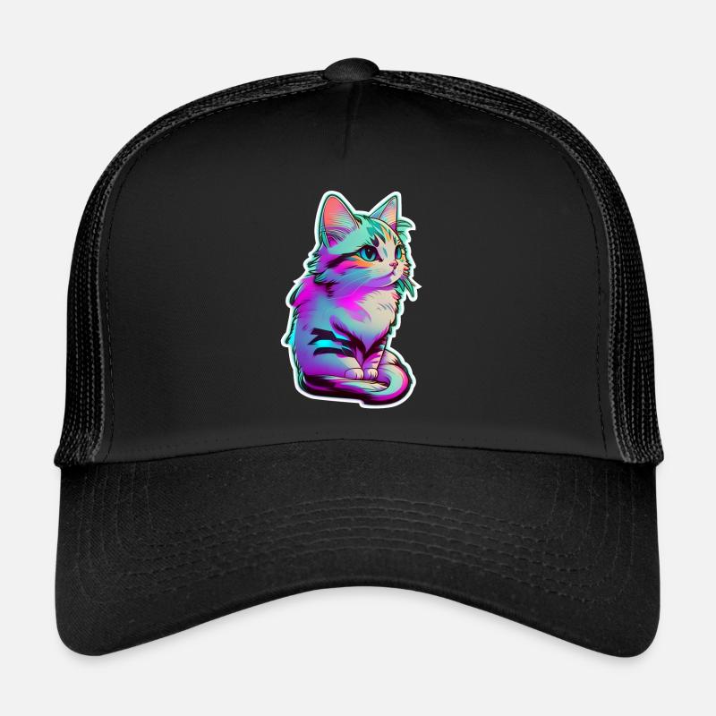 petit chaton eclairage néon - chat mignon Casquette trucker 