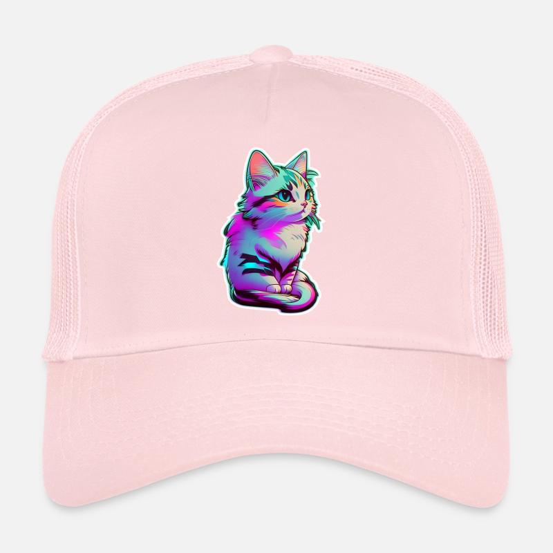 petit chaton eclairage néon - chat mignon Casquette trucker 